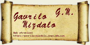 Gavrilo Miždalo vizit kartica